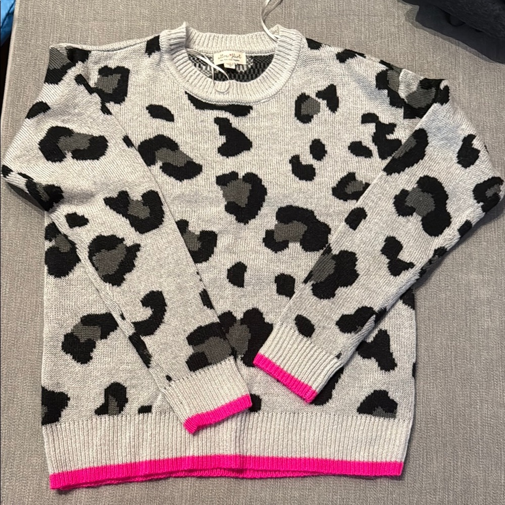 Ultra Flirt Gray and Black Crew Neck Sweater